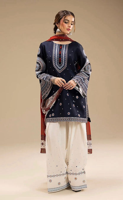 JAZMINE-DHANAK HEAVY EMBROIDERED UNSTICHED 3PC (AP-608)