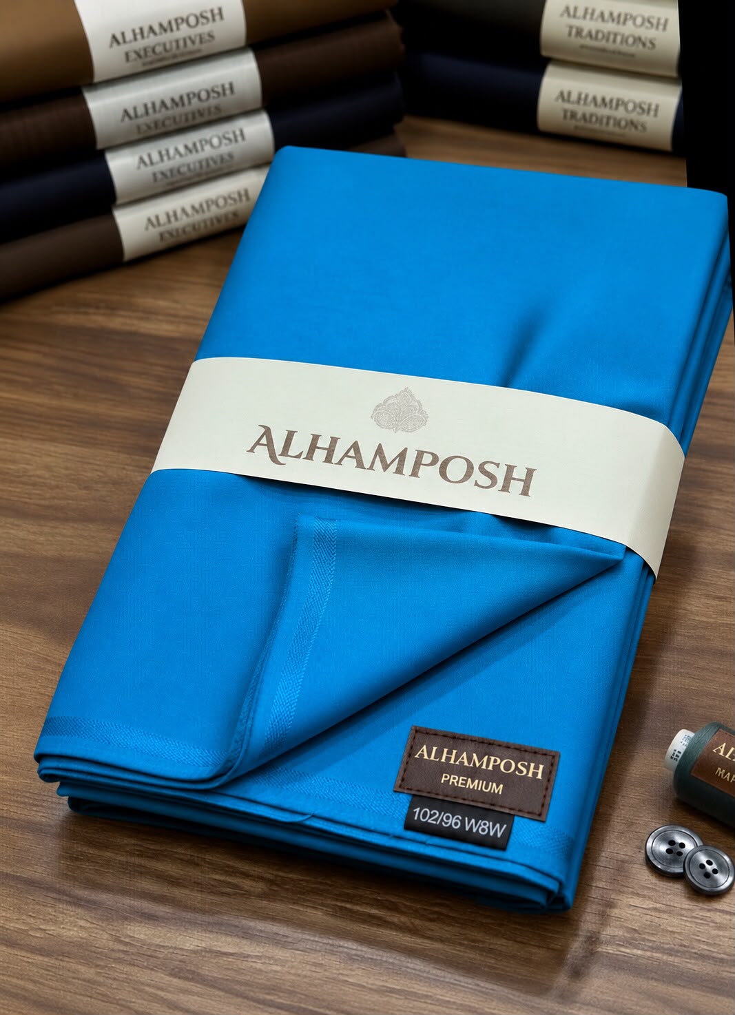 ALHAMPOSH premium men's unstitched suit - SKY BLUE