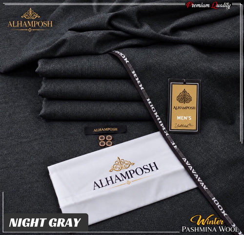 ALHAMPOSH Premium Winter Wool Men's Unstitched Suit - Black