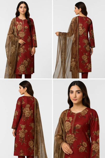 Baroque Swiss Lawn 3pc (7664)