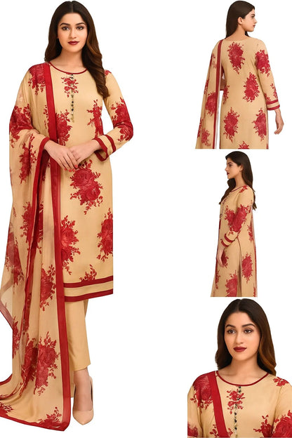 Baroque Swiss Lawn 3pc Printed (2398)